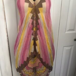 BCBGMaxAzria Pink and Yellow Floral Dress